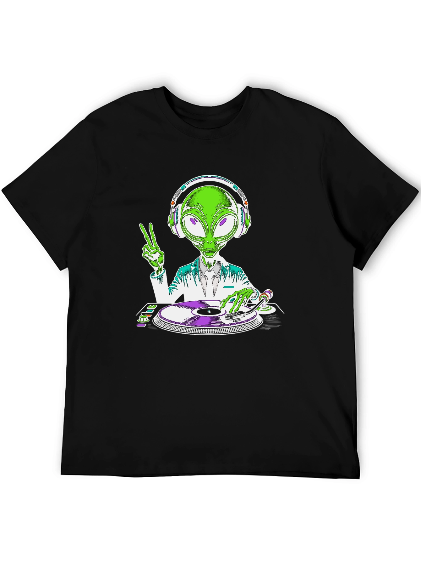Alien DJ T-Shirt - Peace and Music