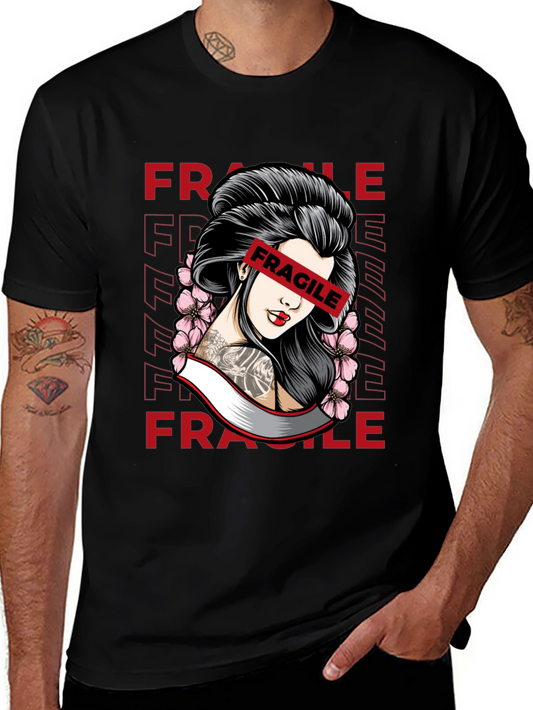 Fragile Geisha Graphic Tee - Trendy Streetwear Shirt