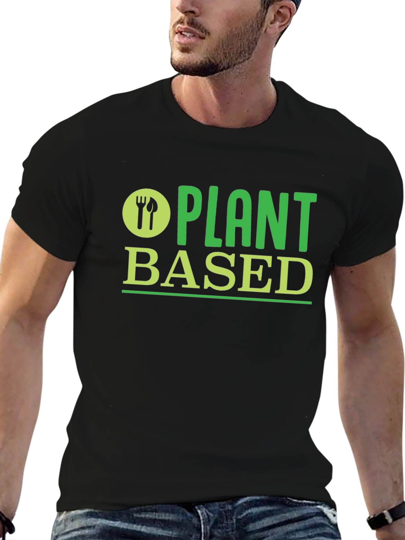 Plant Based Black T-Shirt - Vegan Friendly Apparel