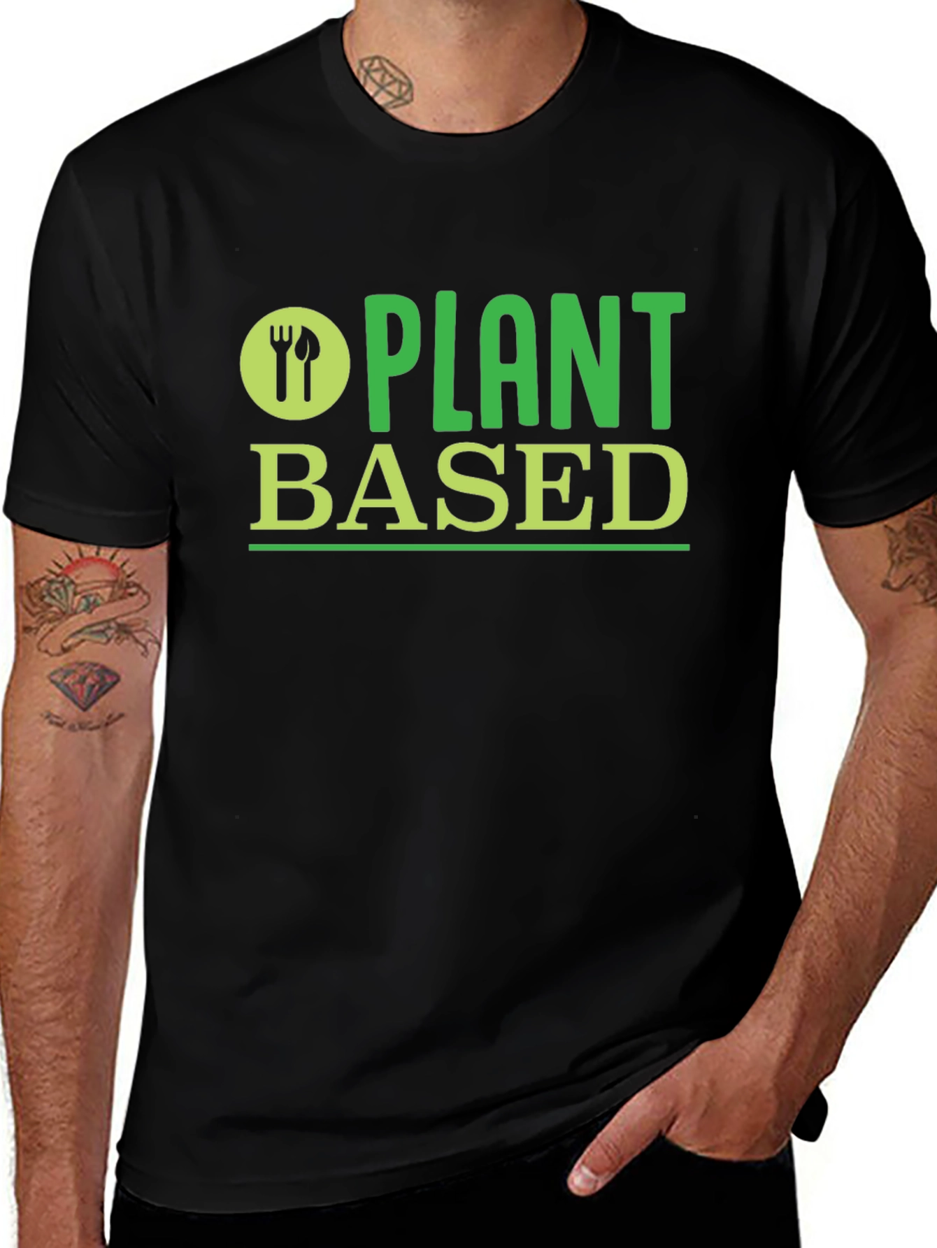 Plant Based Black T-Shirt - Vegan Friendly Apparel