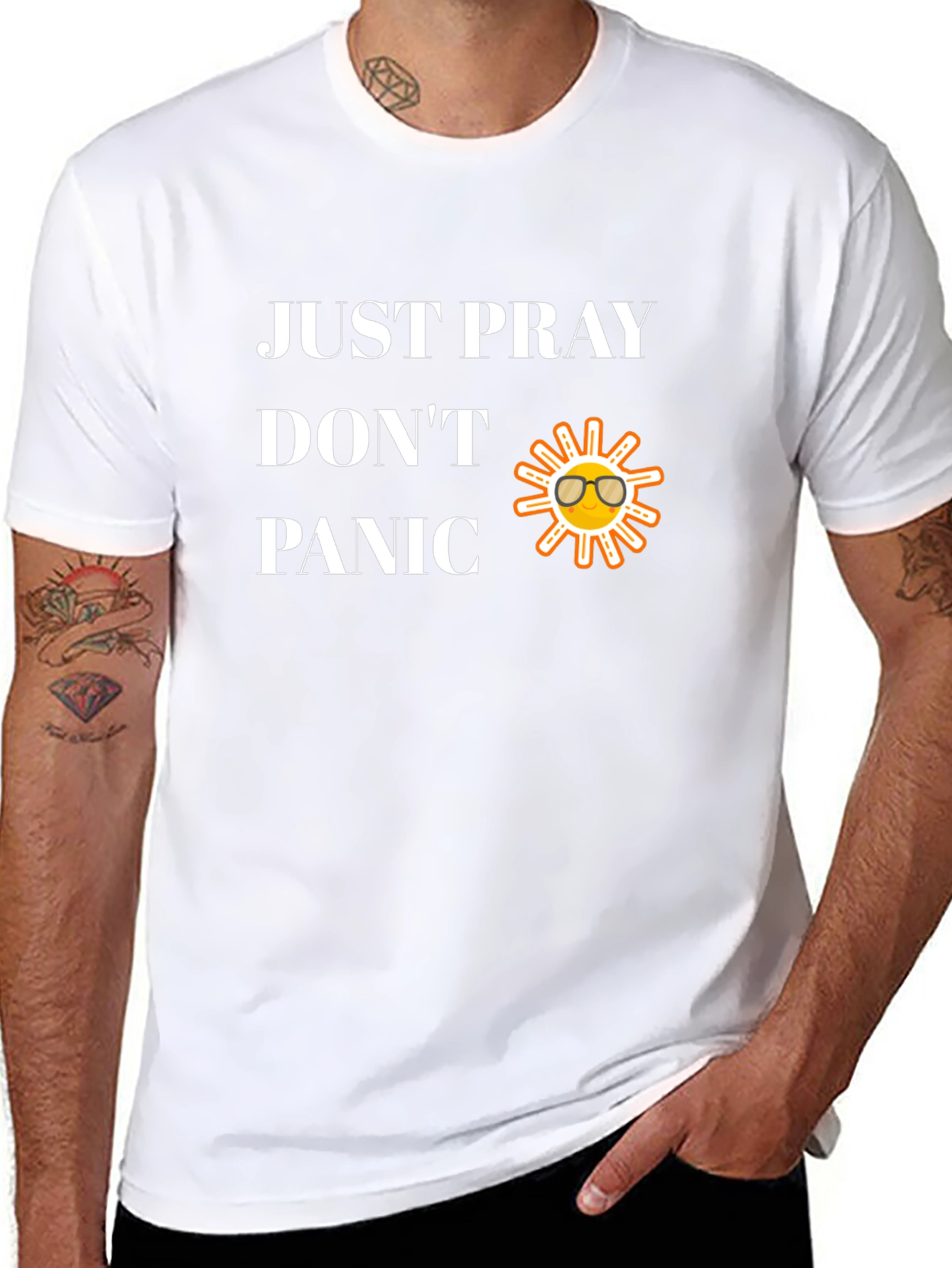 Just Pray Dont Panic Graphic T-Shirt