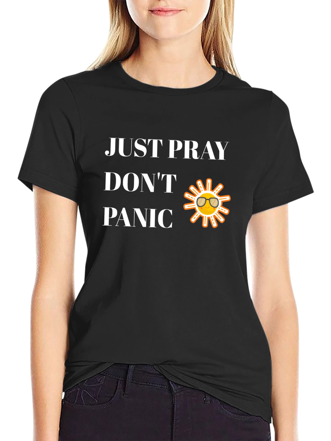 Just Pray Dont Panic Graphic T-Shirt