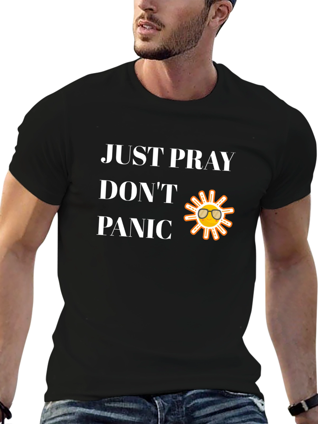 Just Pray Dont Panic Graphic T-Shirt