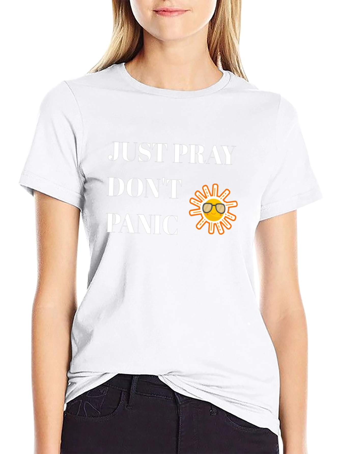 Just Pray Dont Panic Graphic T-Shirt