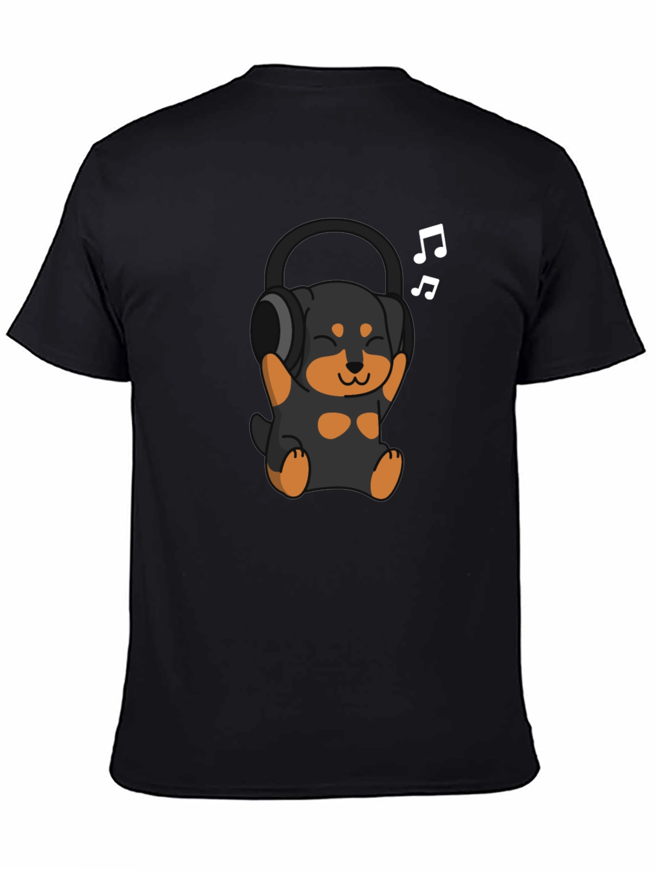 Cartoon Dog with Headphones T-Shirt