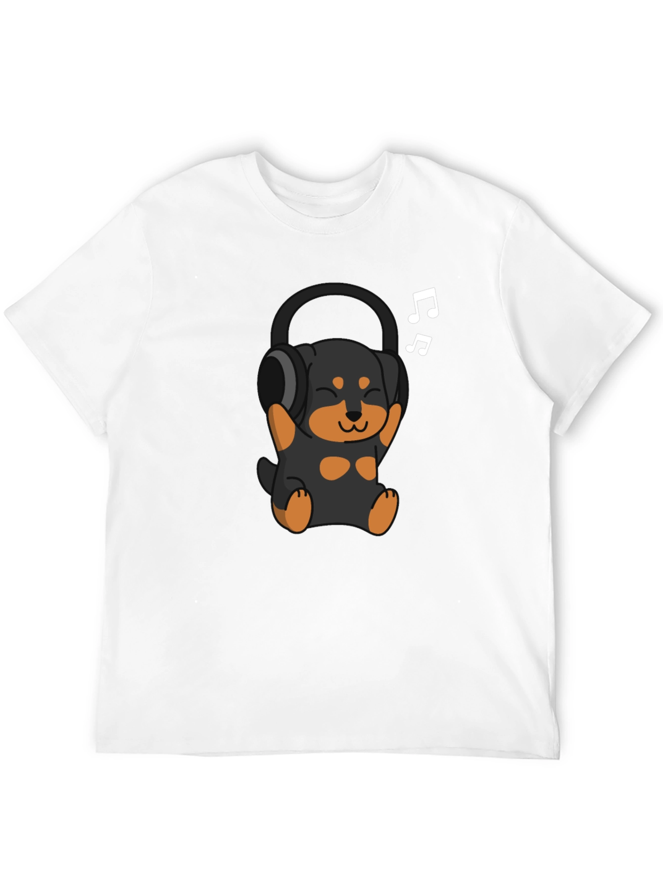 Cartoon Dog with Headphones T-Shirt