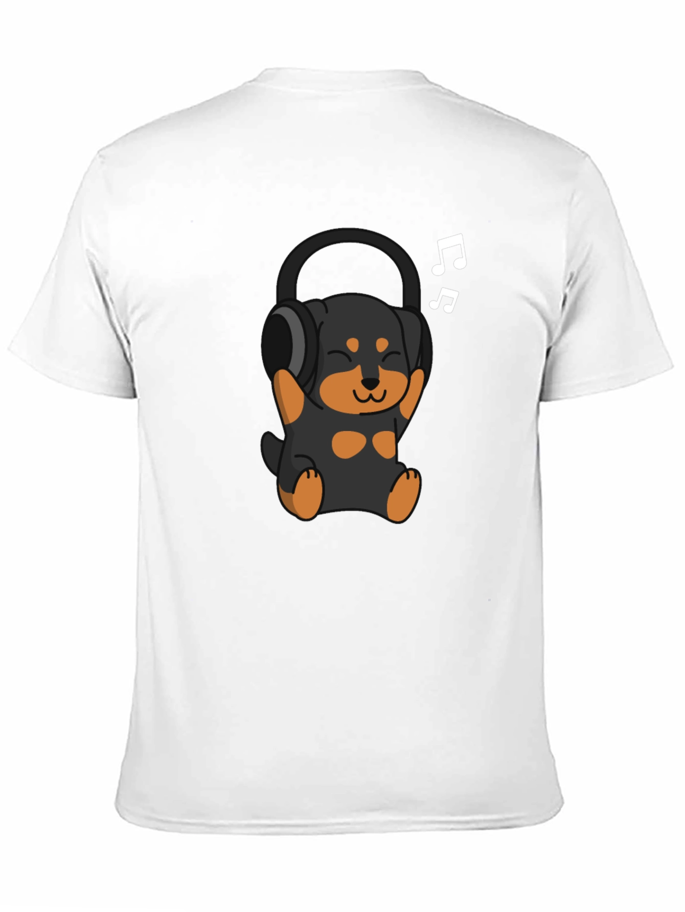 Cartoon Dog with Headphones T-Shirt