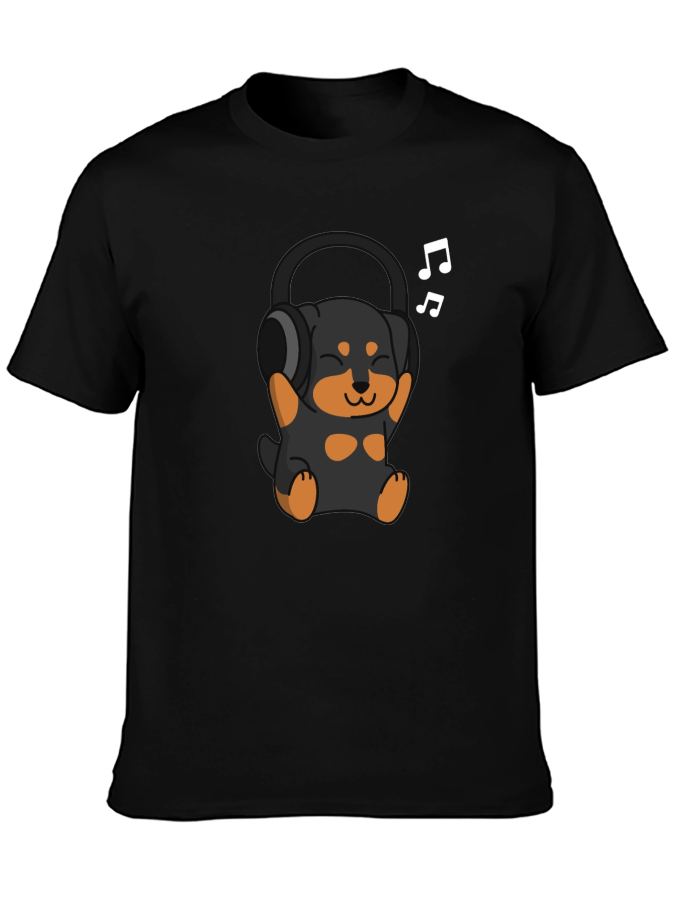 Cartoon Dog with Headphones T-Shirt