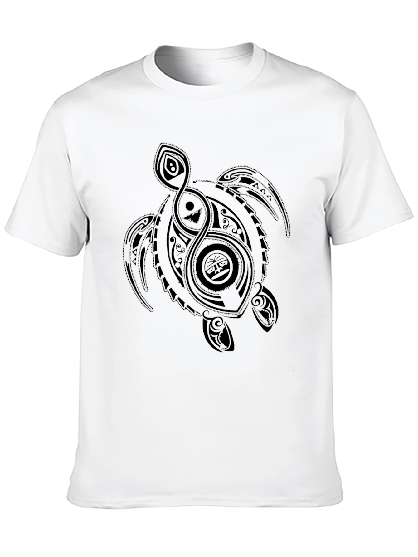 Black Turtle Graphic Tee - Tribal Style