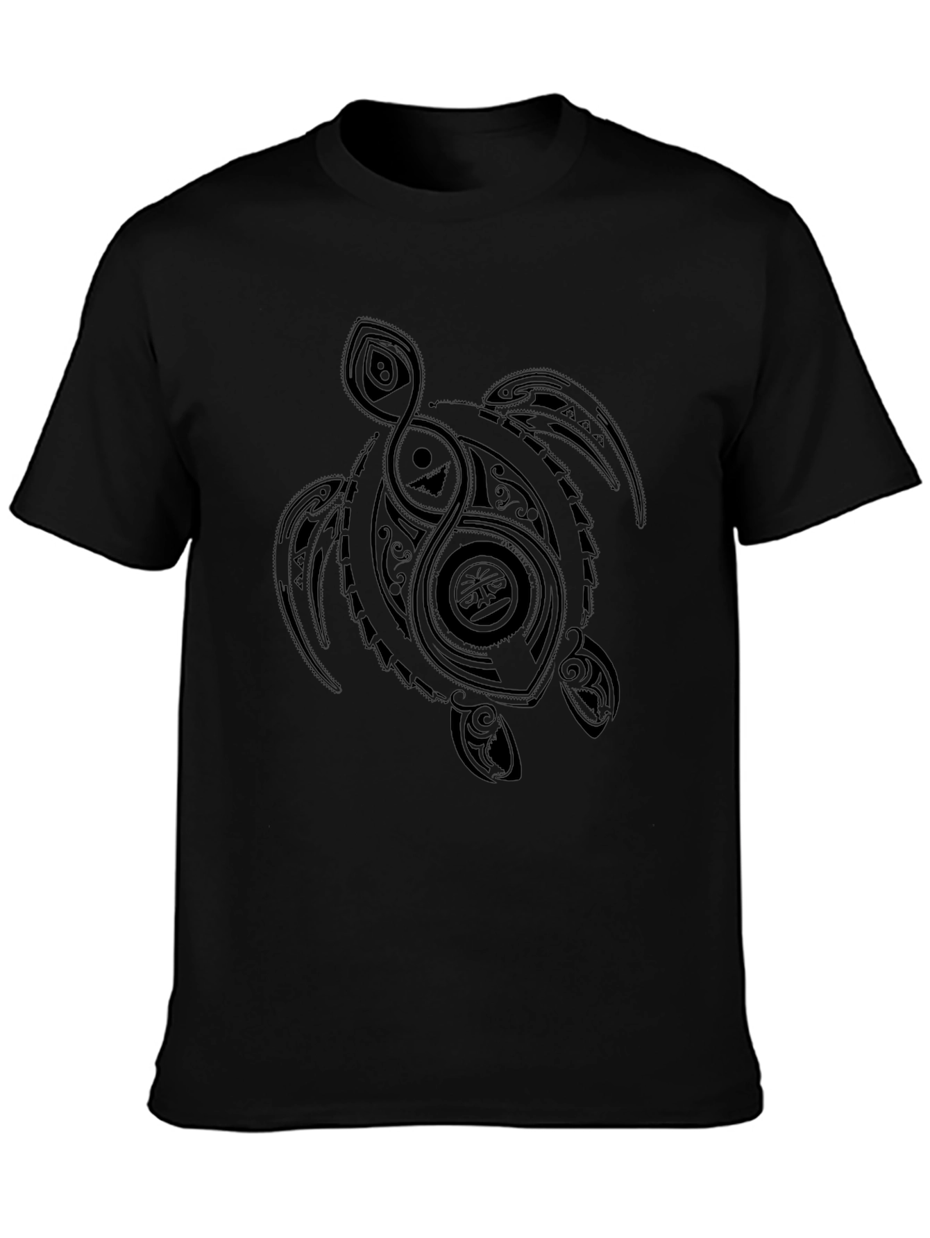Black Turtle Graphic Tee - Tribal Style