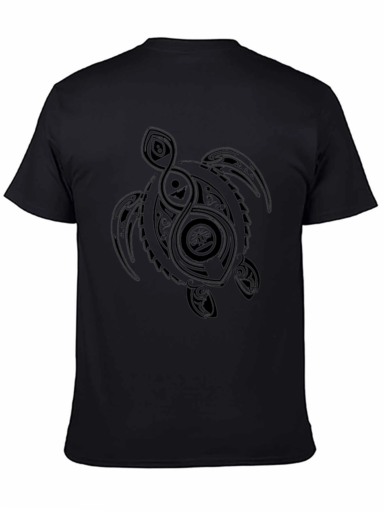 Black Turtle Graphic Tee - Tribal Style