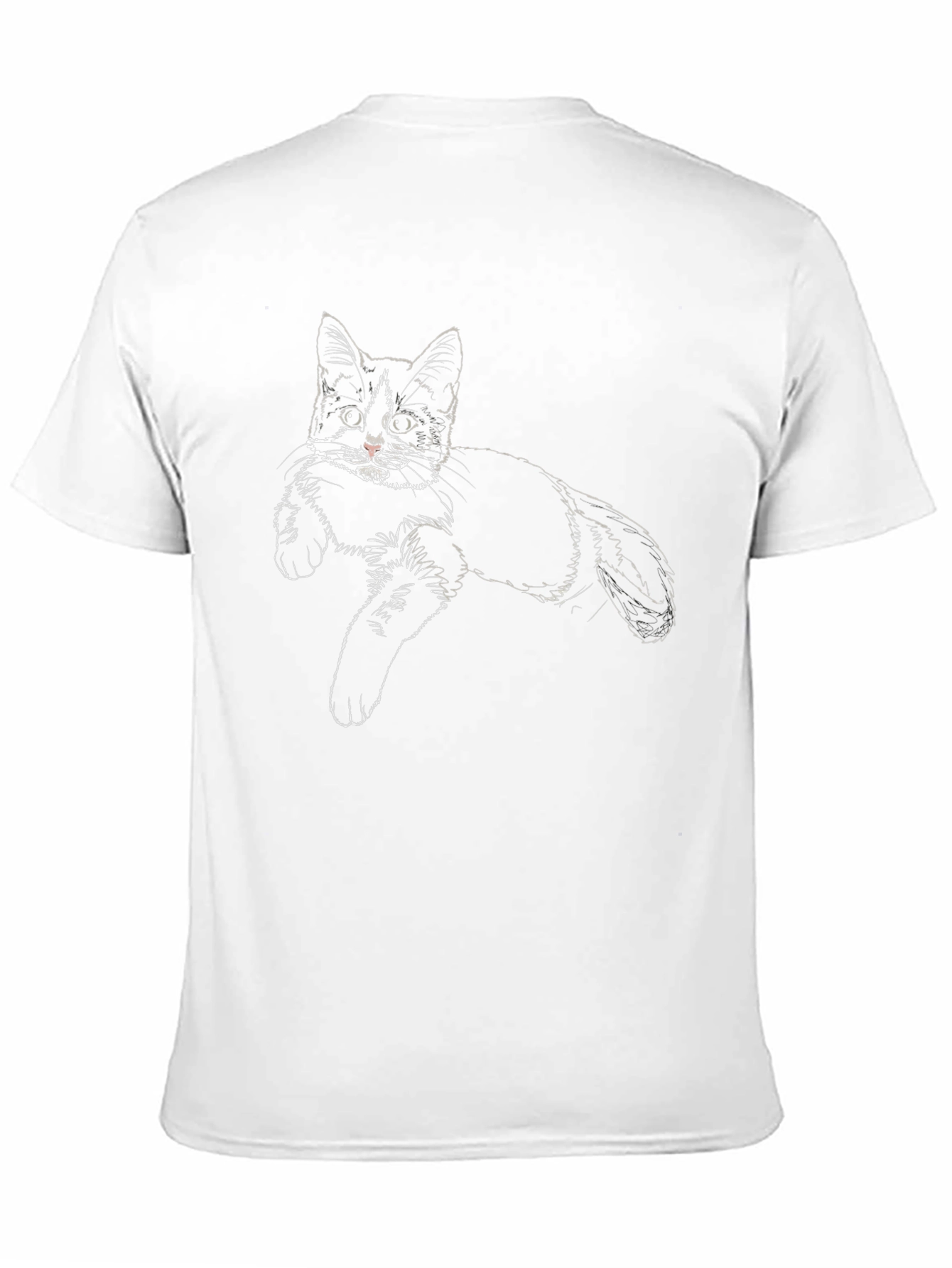 Cat Sketch Tee - Black Graphic T-Shirt