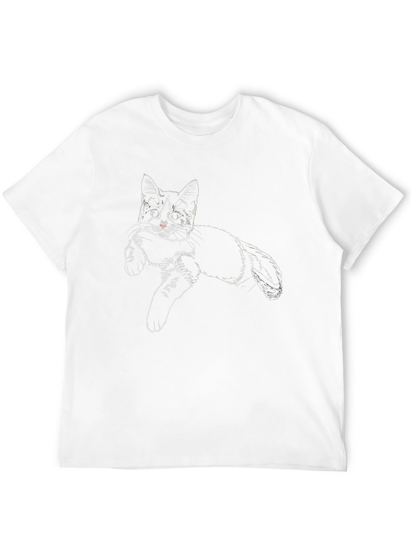 Cat Sketch Tee - Black Graphic T-Shirt
