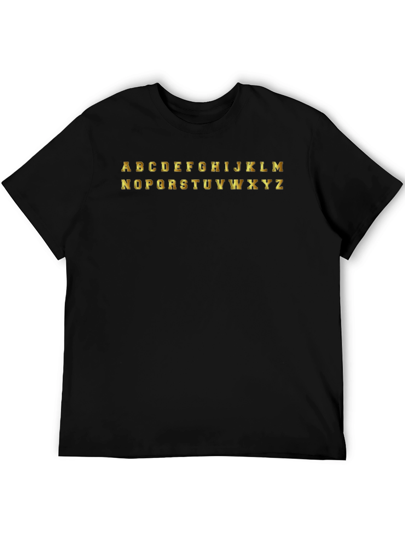 Alphabet Graphic Tee - Black Cotton T-Shirt