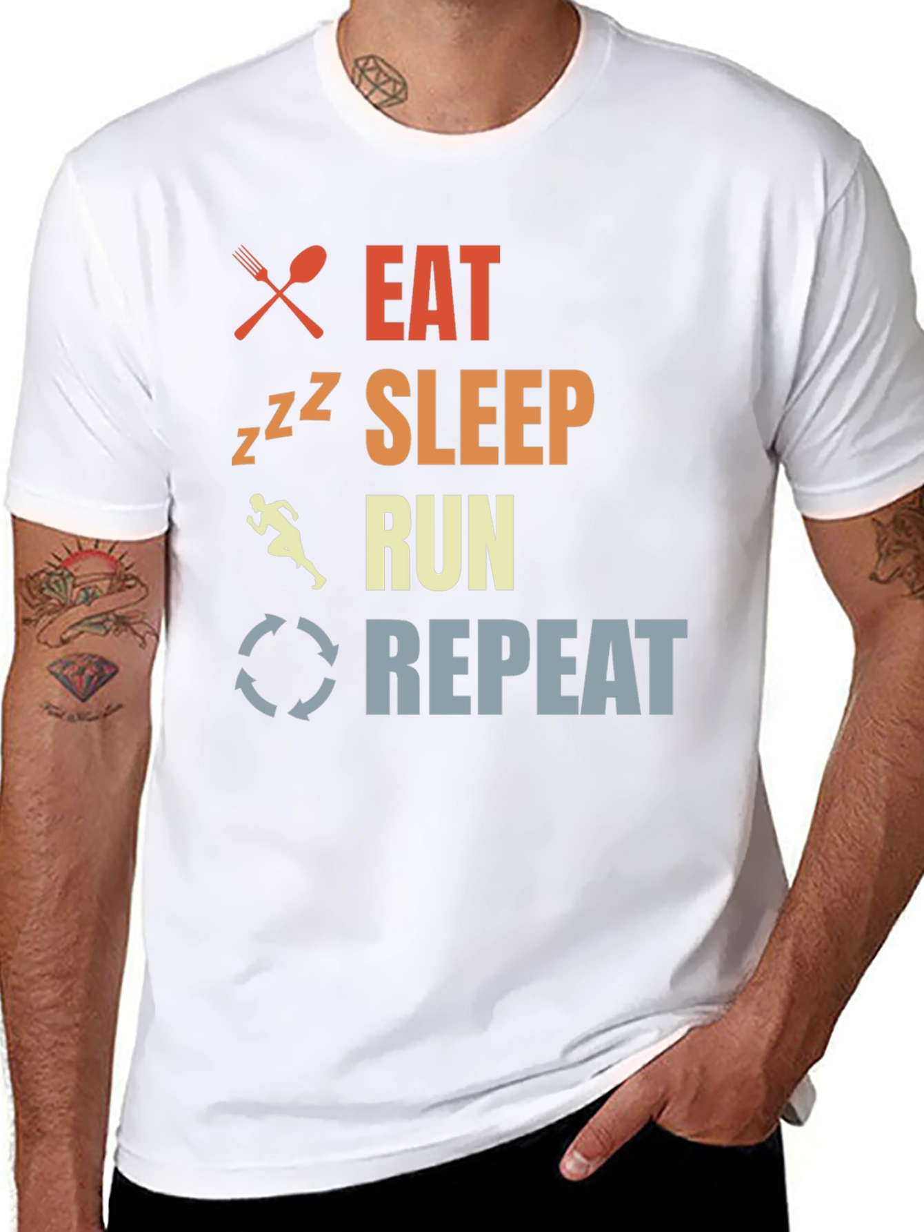 Eat Sleep Run Repeat Graphic T-Shirt