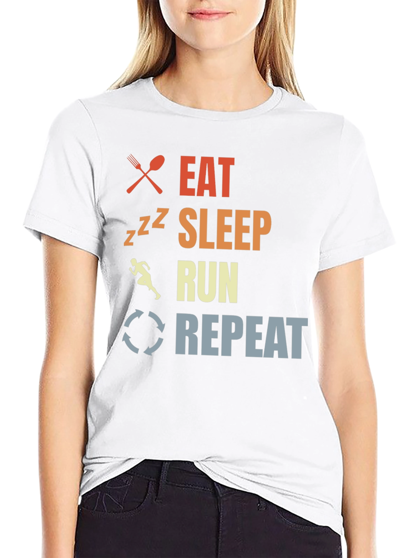 Eat Sleep Run Repeat Graphic T-Shirt