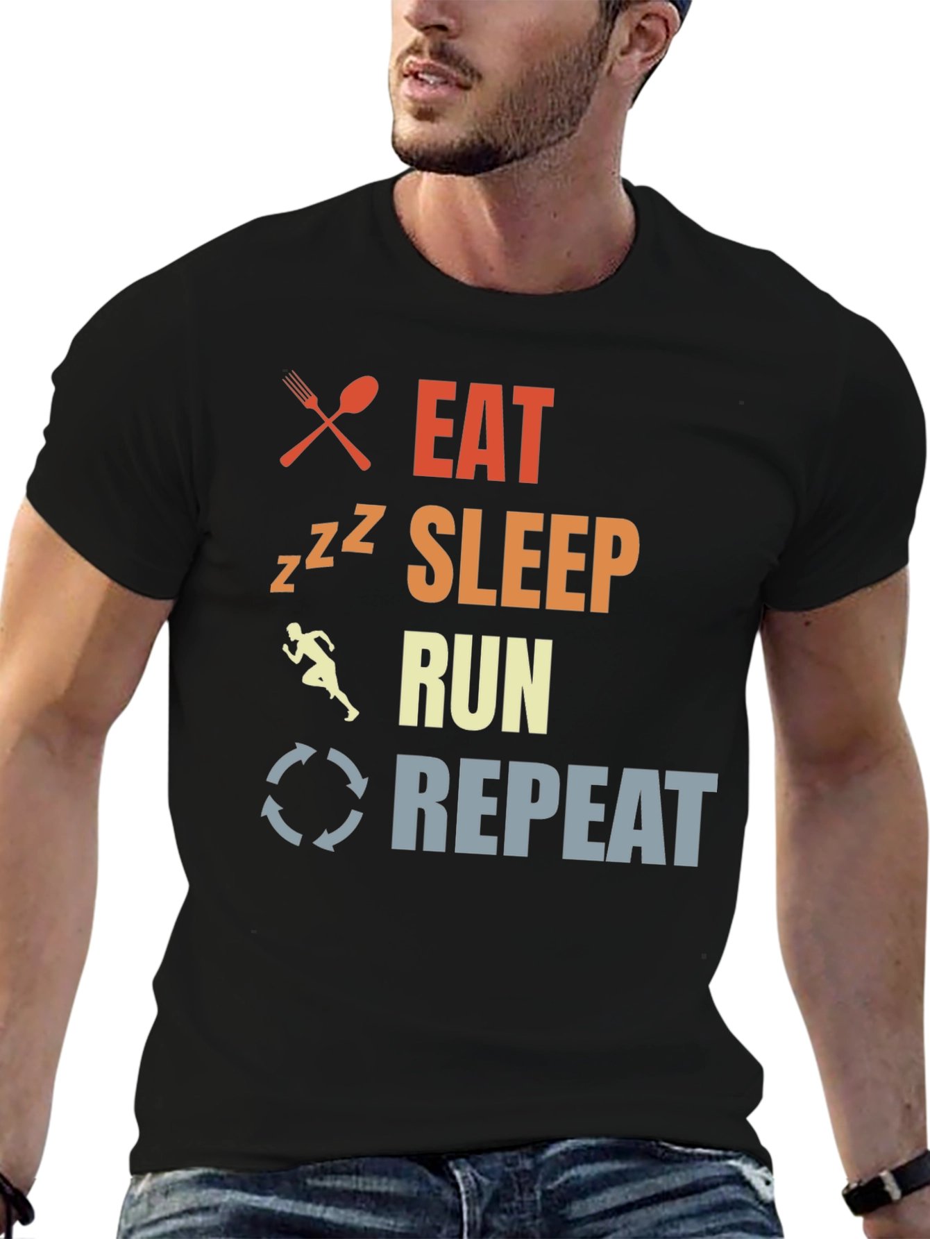 Eat Sleep Run Repeat Graphic T-Shirt