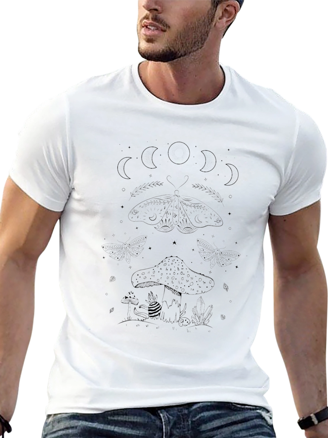 Moth and Moon Phases Graphic Tee