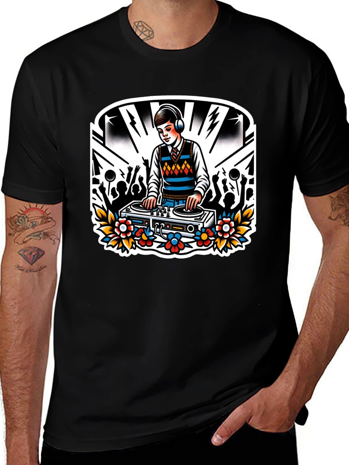 DJ Retro Graphic Tee - Black