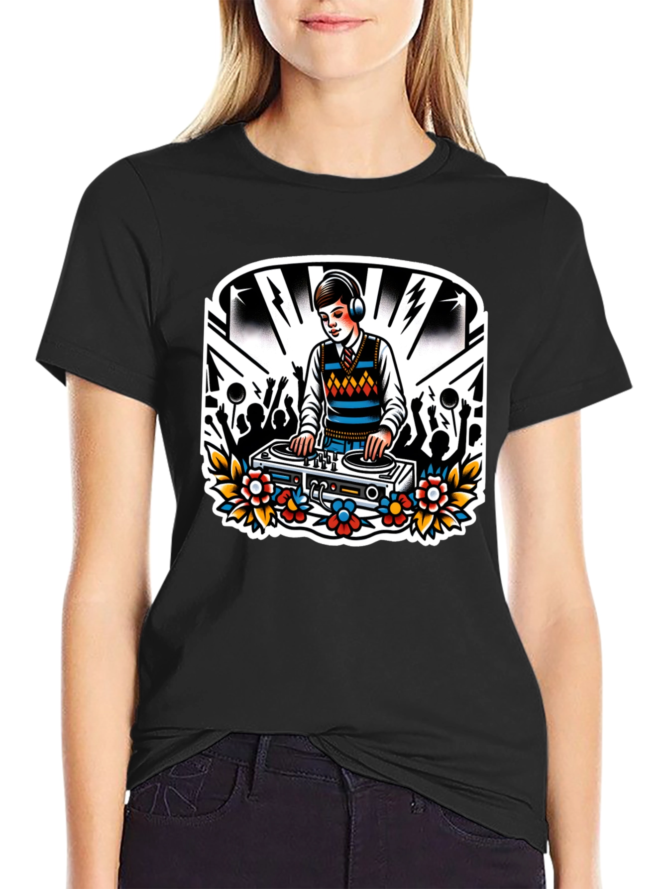 DJ Retro Graphic Tee - Black