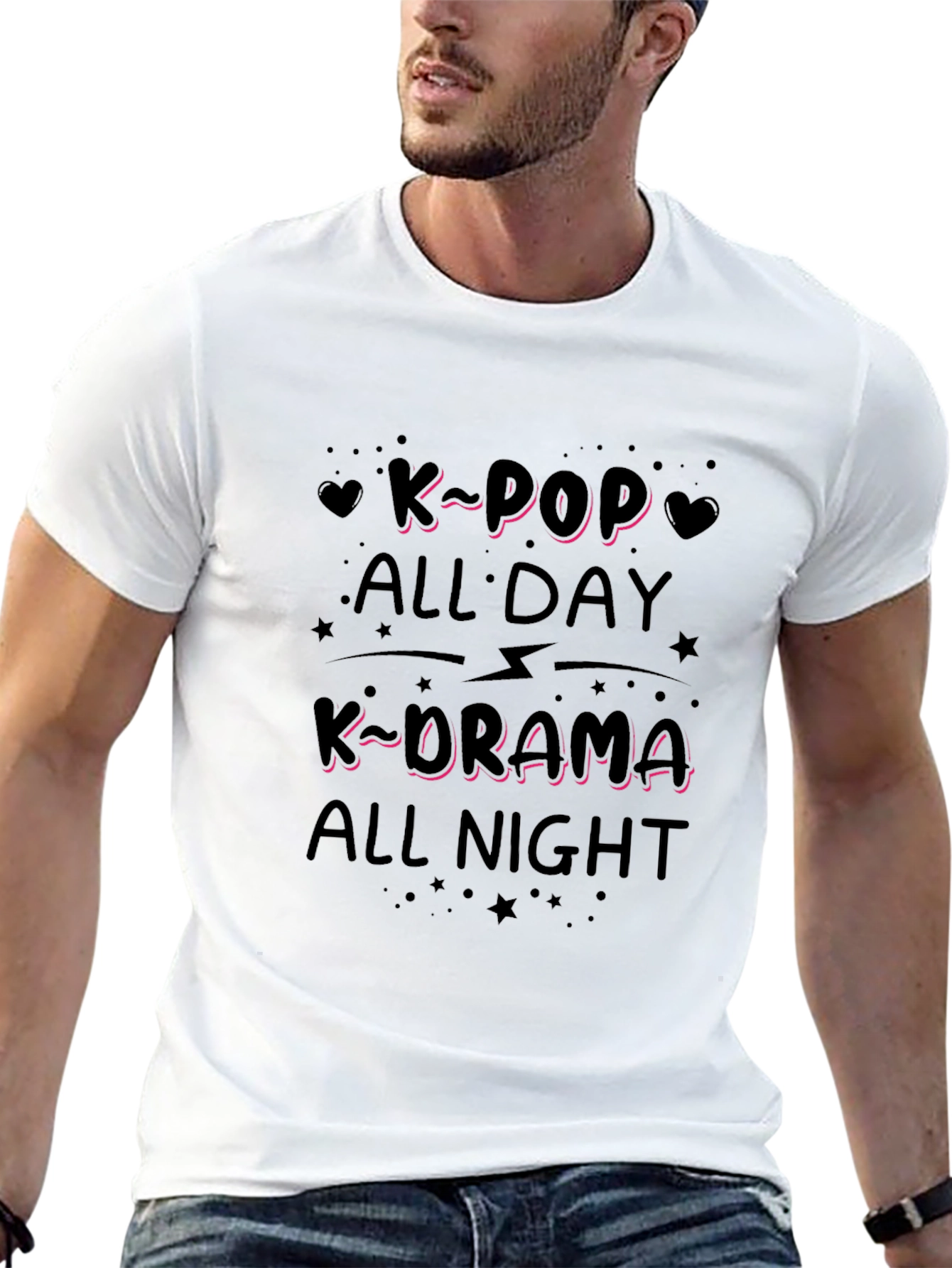 K-Pop All Day K-Drama All Night Black T-Shirt