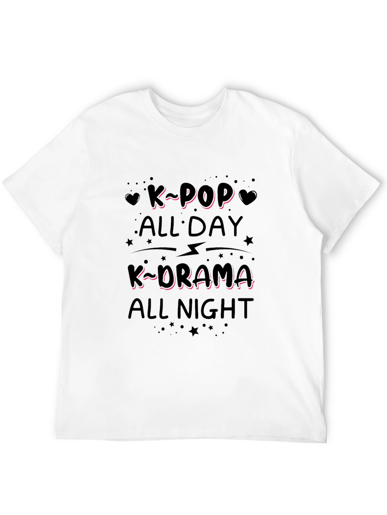 K-Pop All Day K-Drama All Night Black T-Shirt