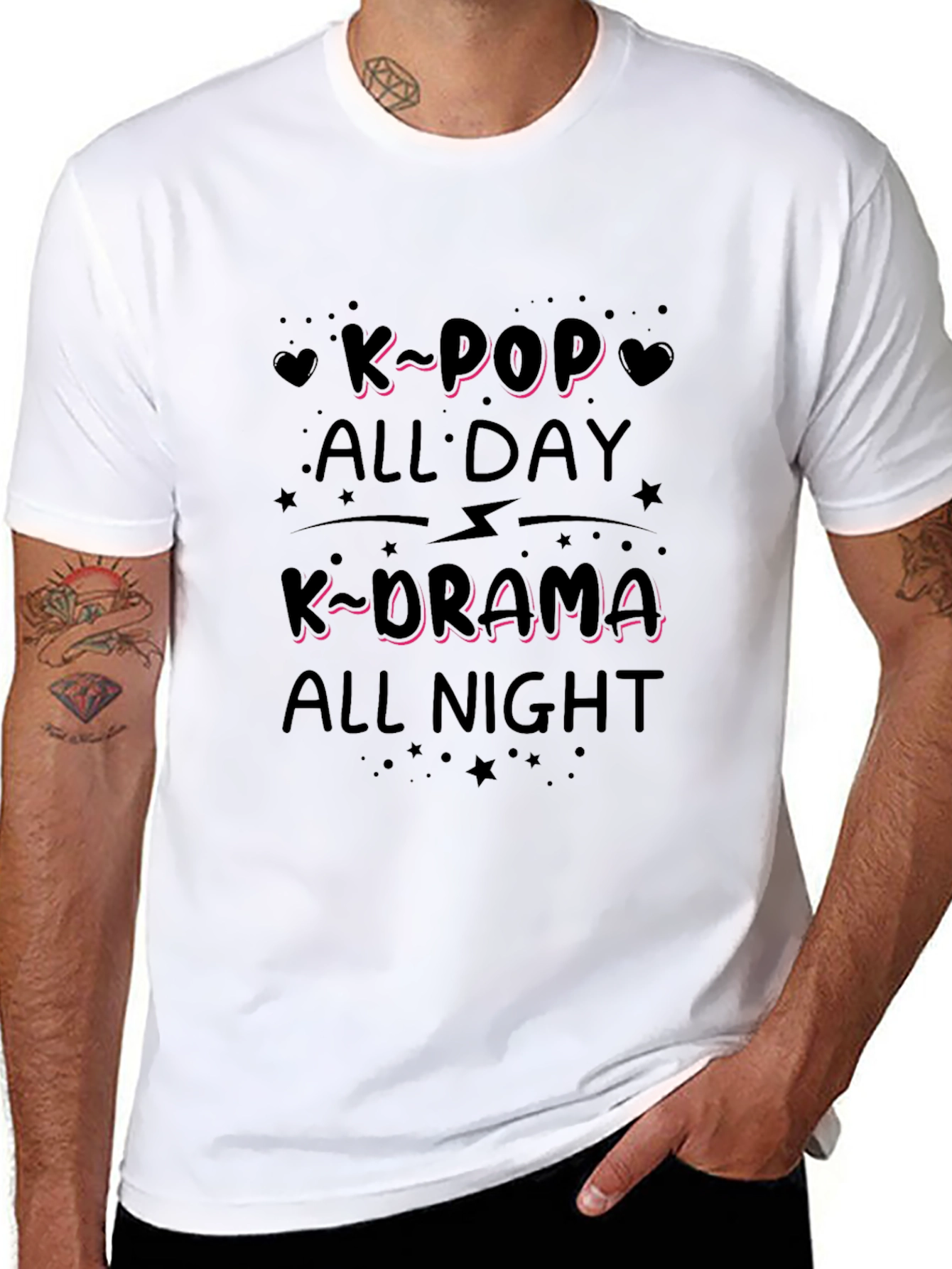 K-Pop All Day K-Drama All Night Black T-Shirt