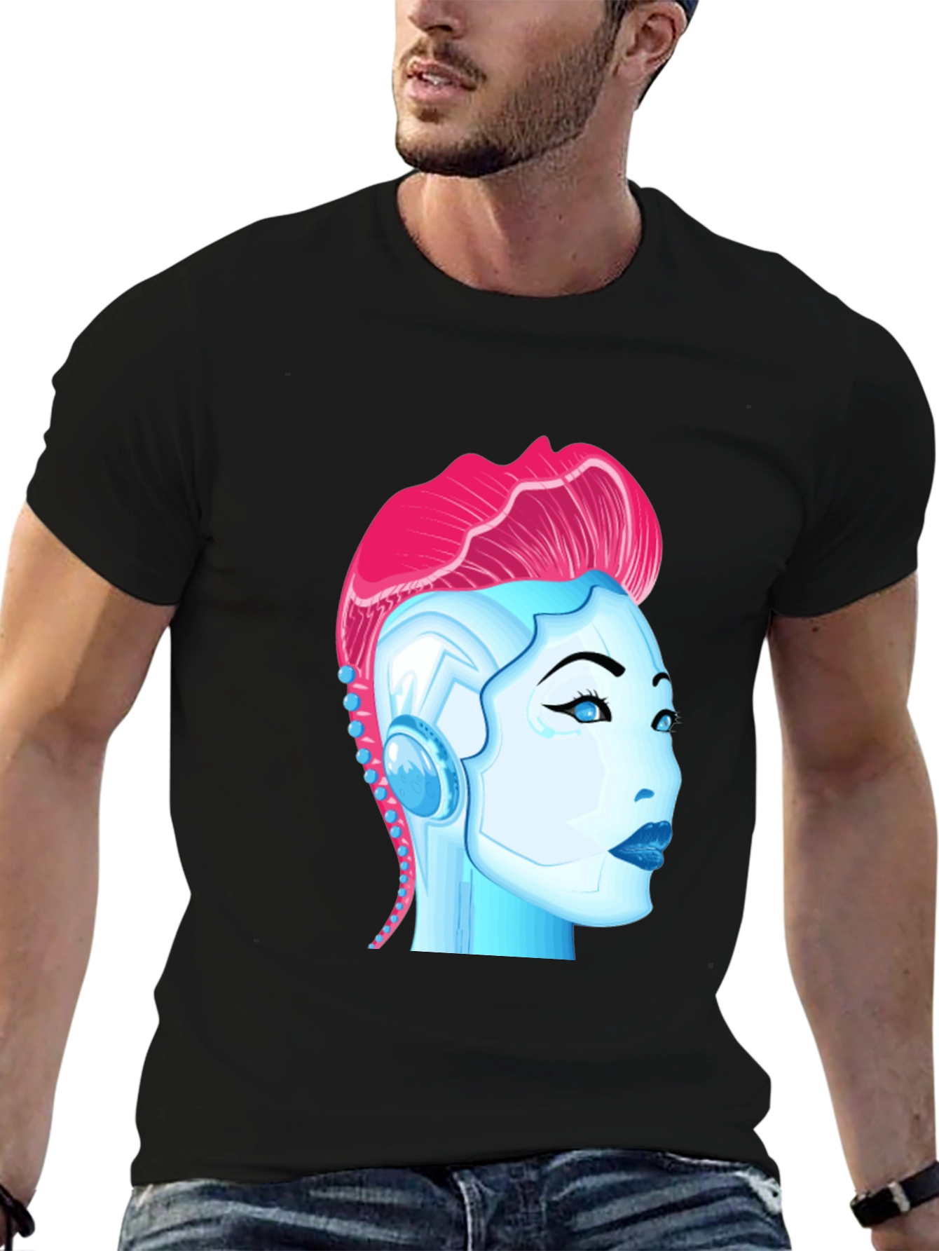 Cyberpunk Robot Girl Graphic T-Shirt