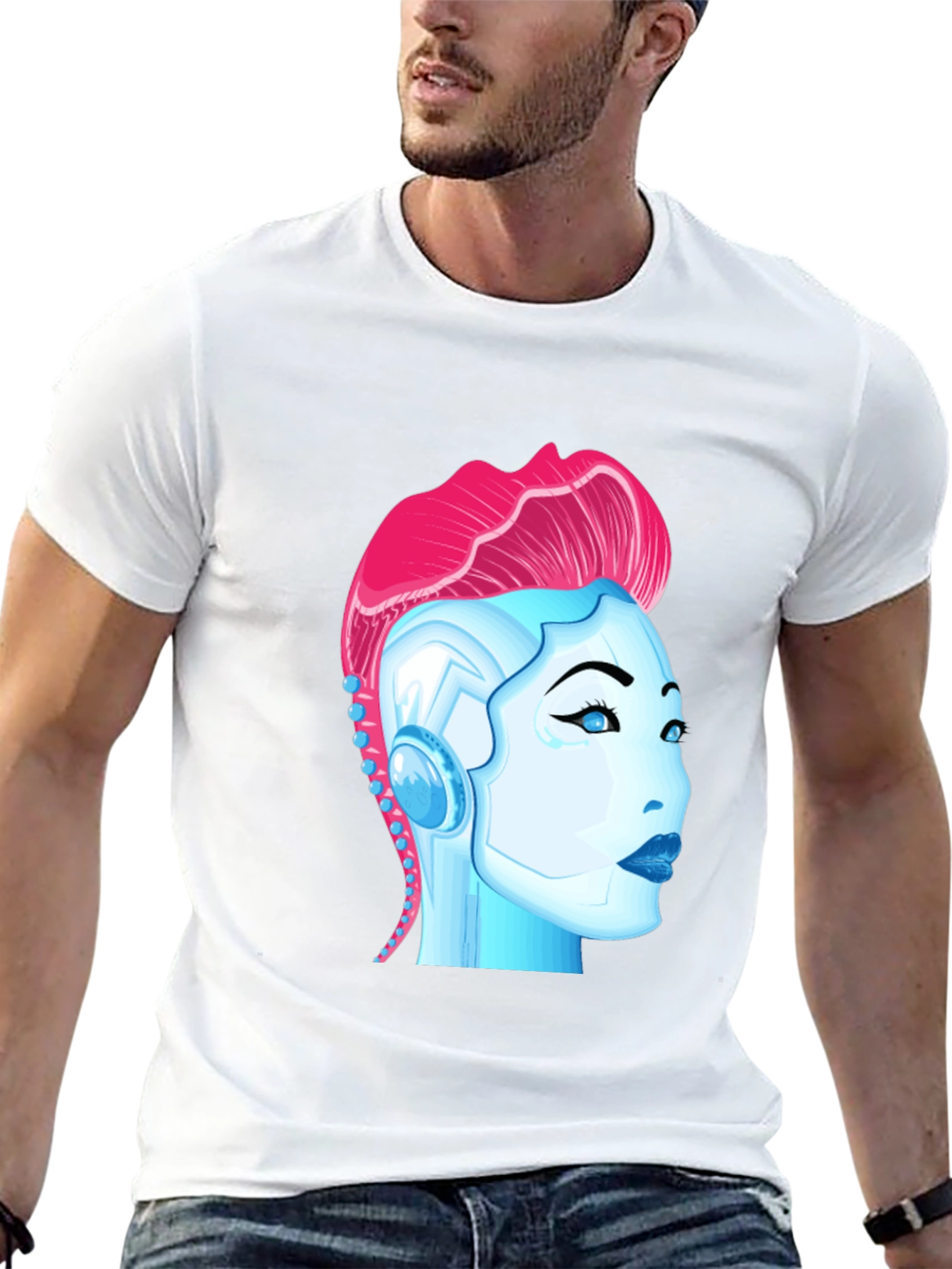 Cyberpunk Robot Girl Graphic T-Shirt