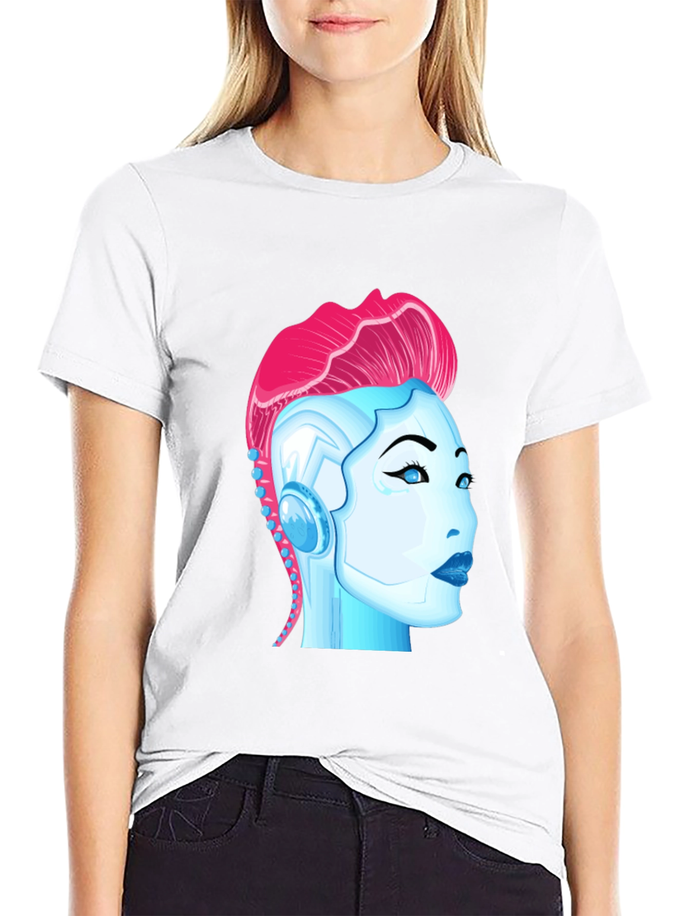 Cyberpunk Robot Girl Graphic T-Shirt