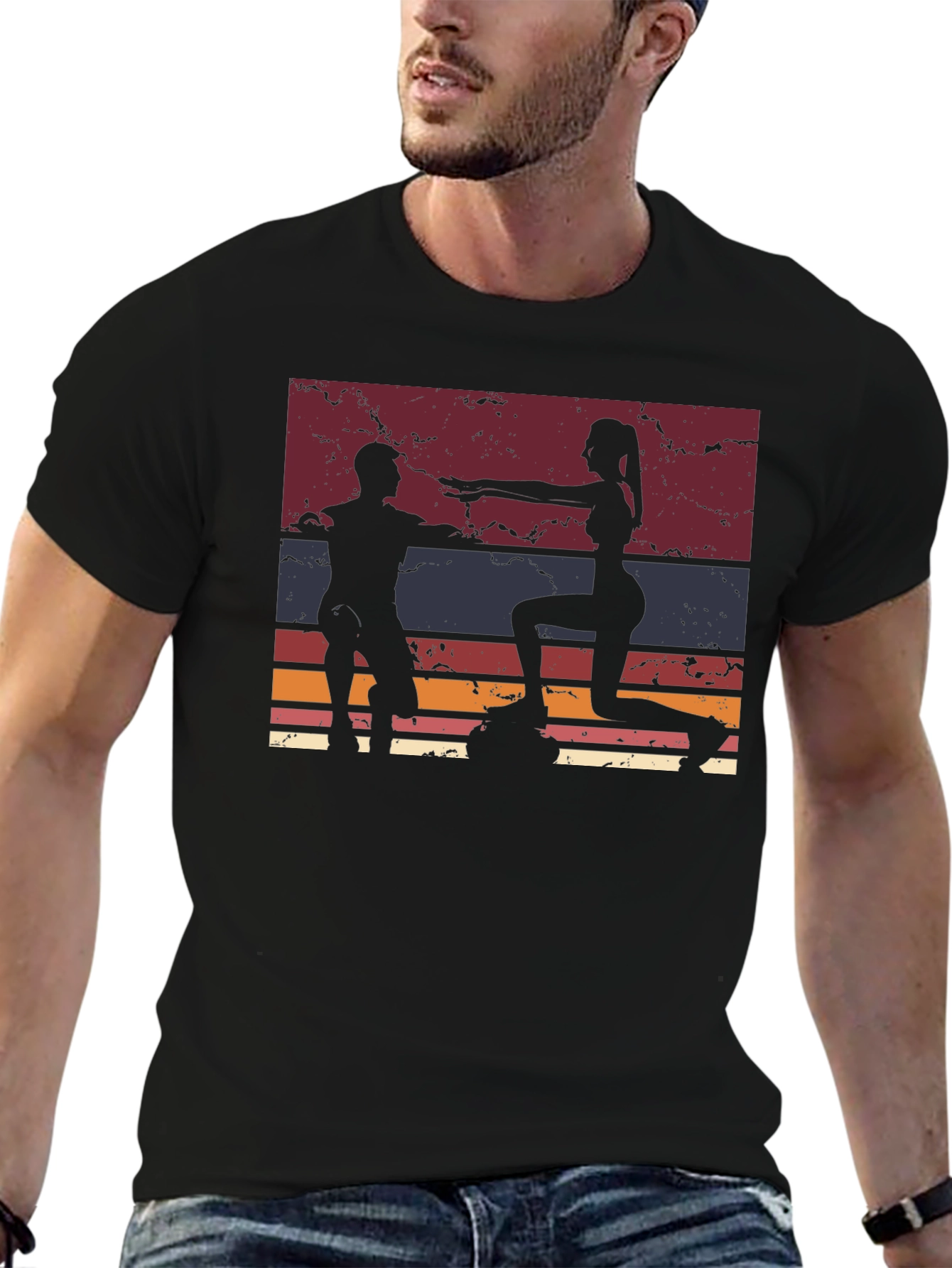 Retro Fitness Workout Graphic T-Shirt