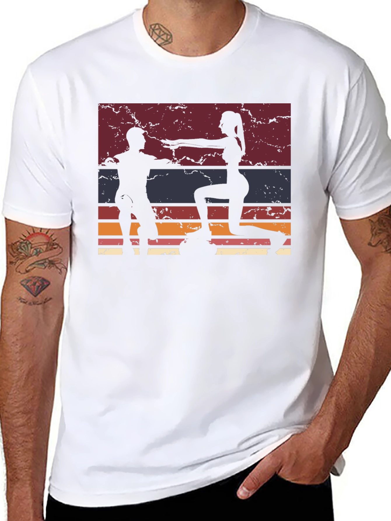 Retro Fitness Workout Graphic T-Shirt