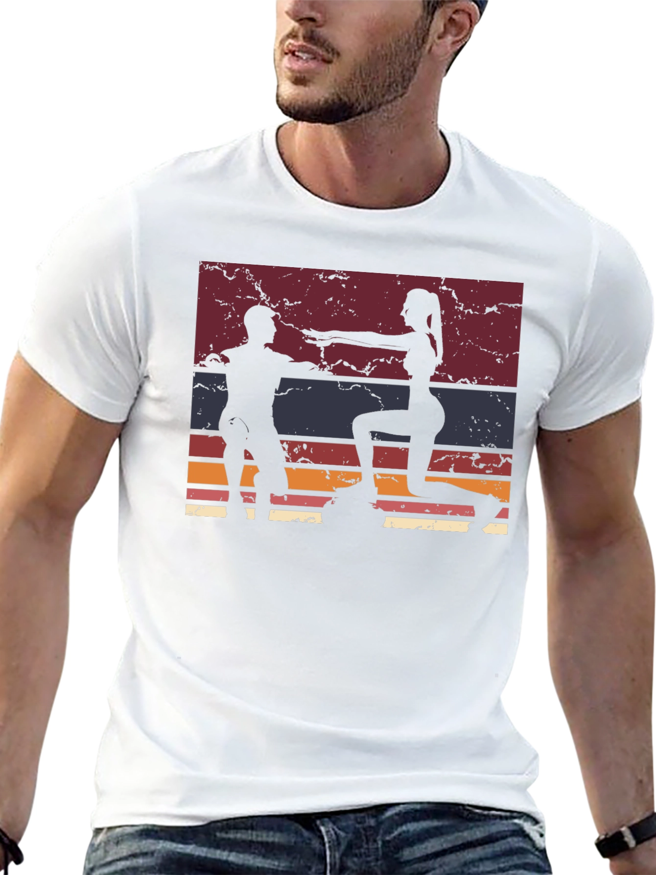 Retro Fitness Workout Graphic T-Shirt