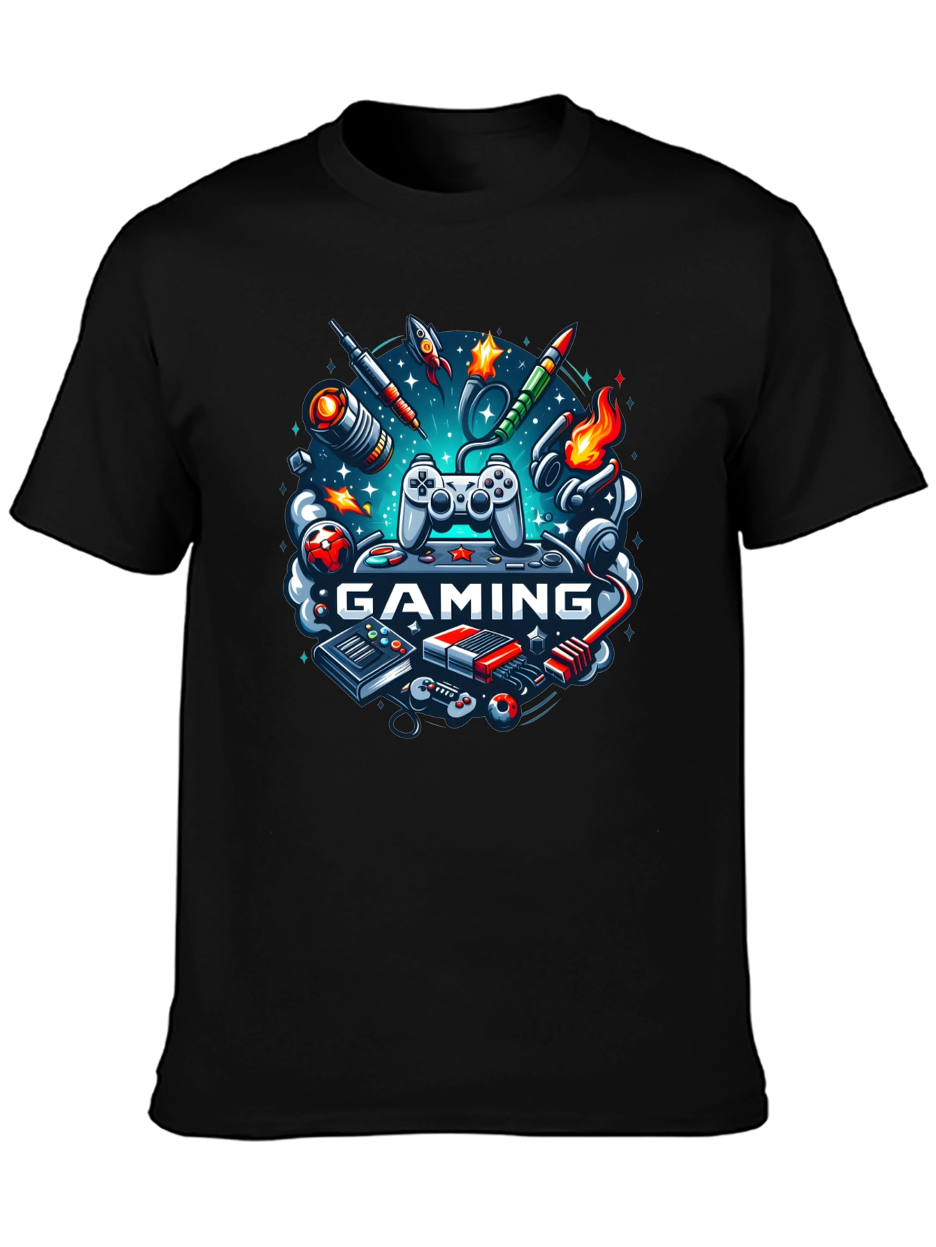Gaming Graphic Black T-Shirt