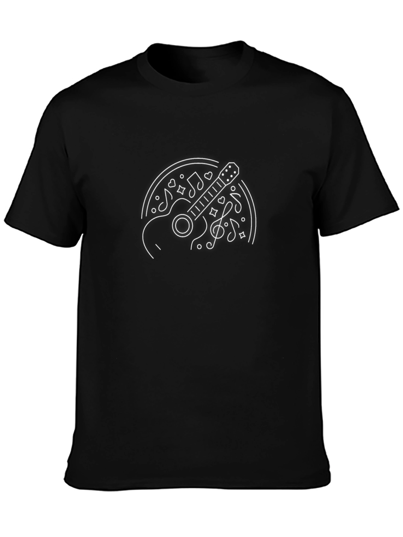 Guitar Music Graphic T-Shirt - Casual Style