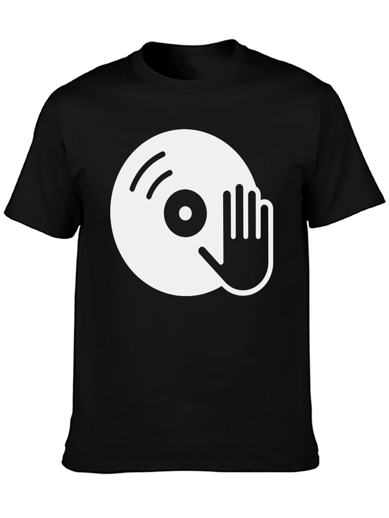 DJ Turntable Graphic Tee - Black Cotton