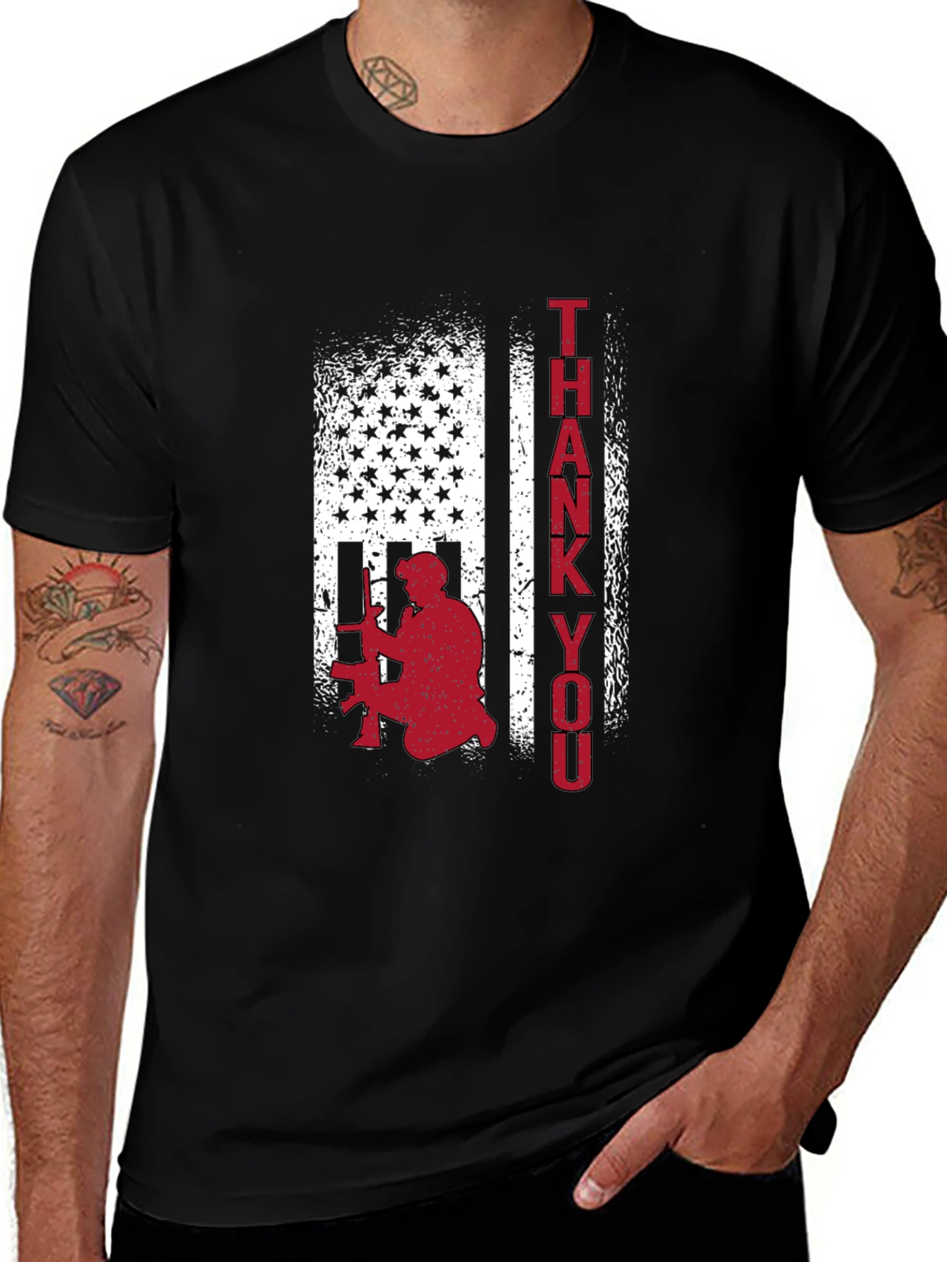 Patriotic Thank You Graphic T-Shirt