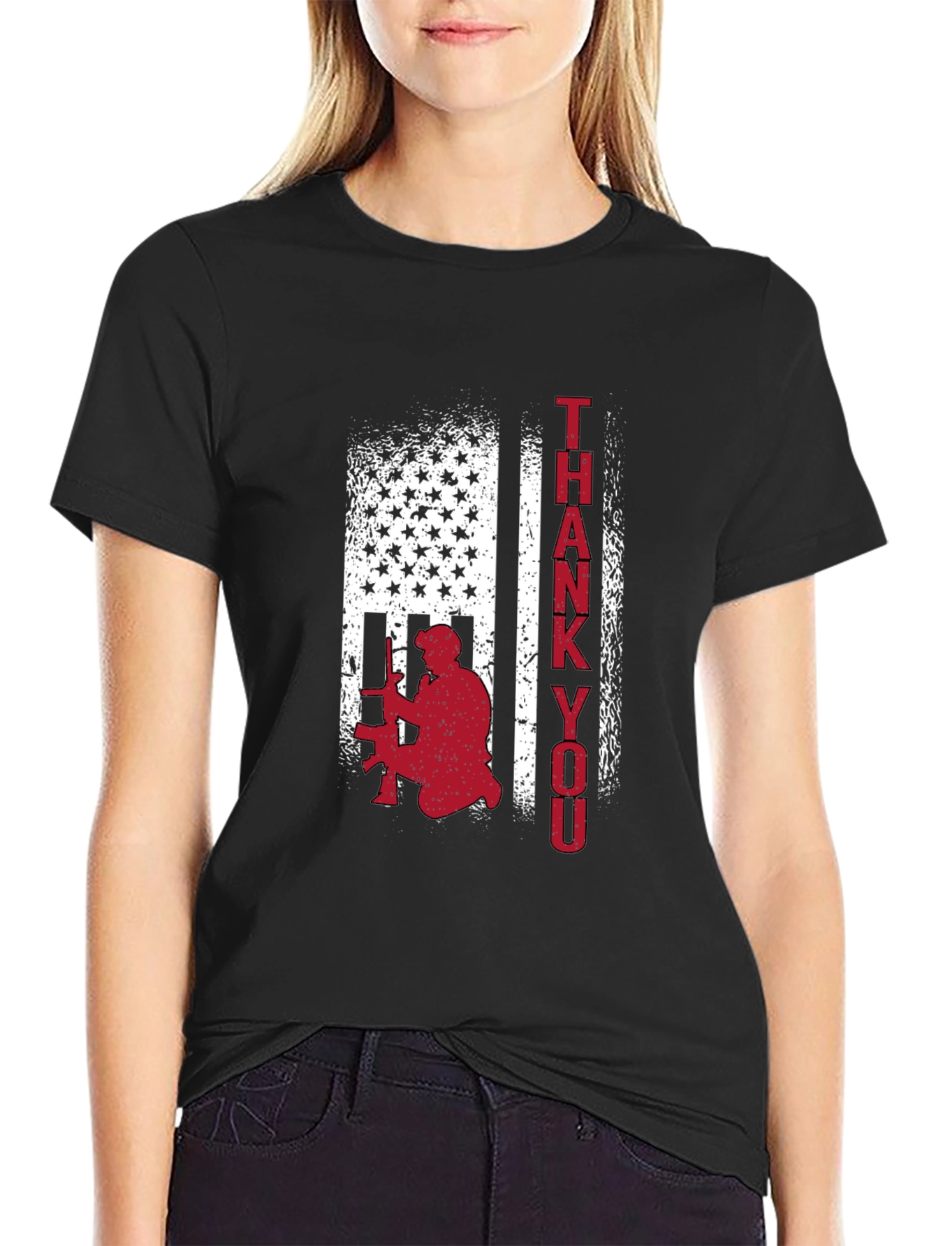 Patriotic Thank You Graphic T-Shirt