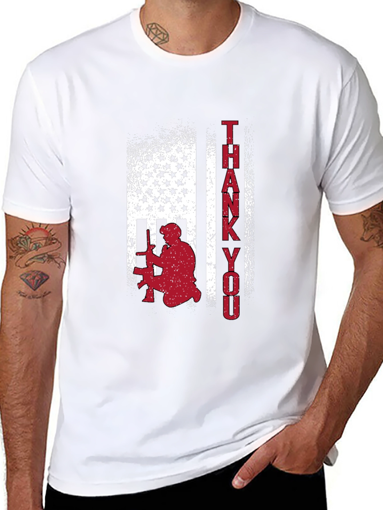 Patriotic Thank You Graphic T-Shirt