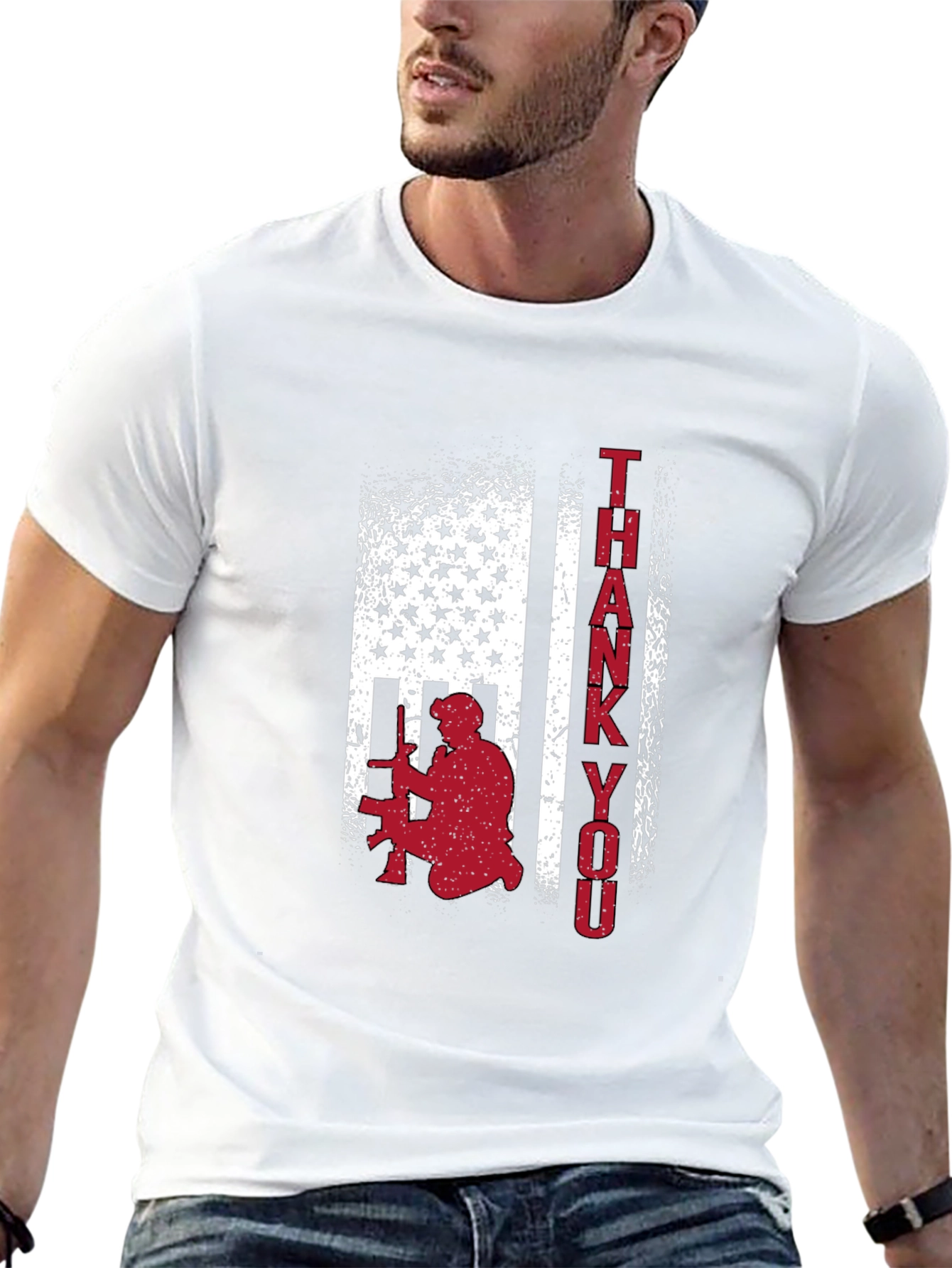Patriotic Thank You Graphic T-Shirt