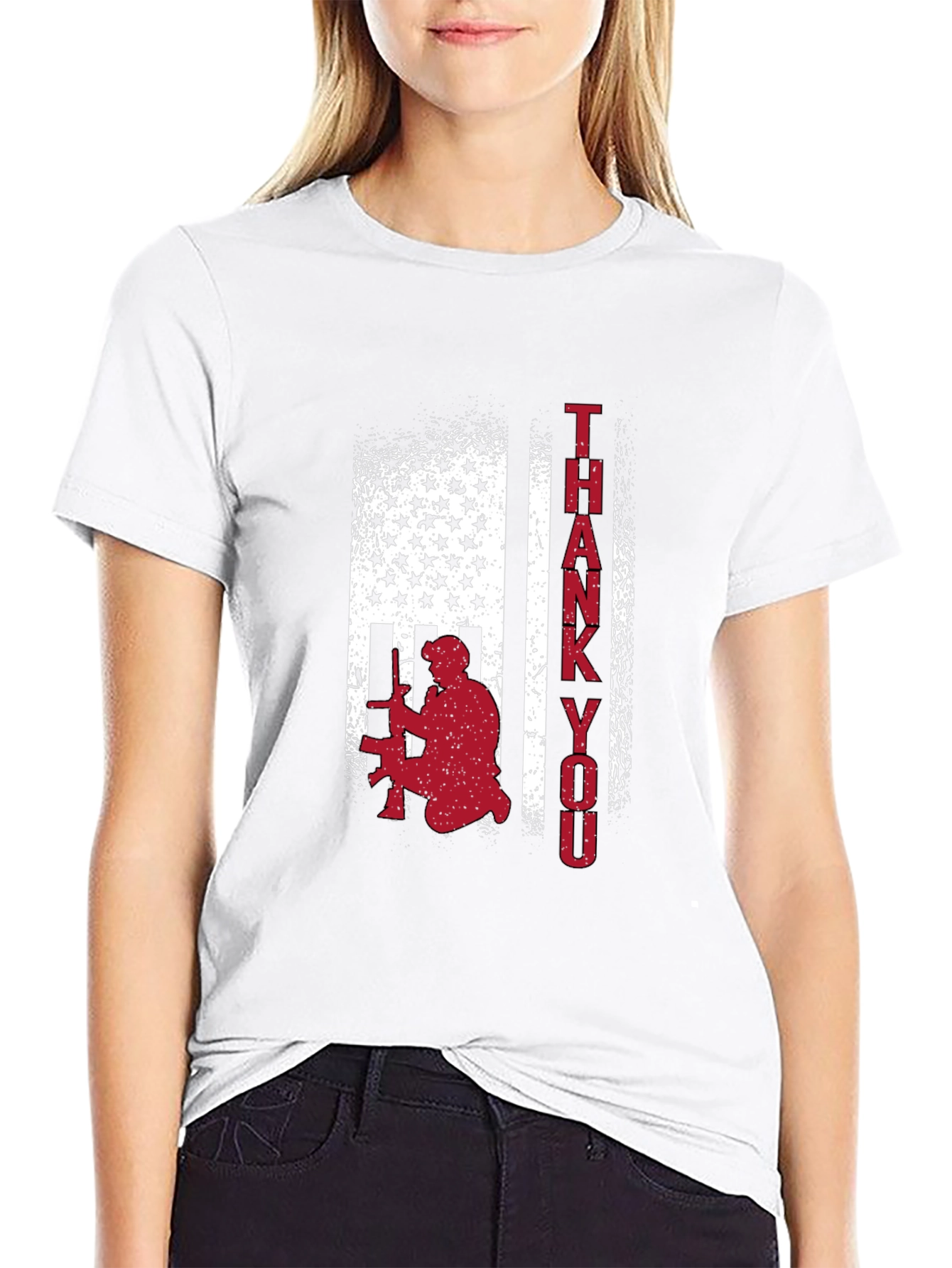 Patriotic Thank You Graphic T-Shirt