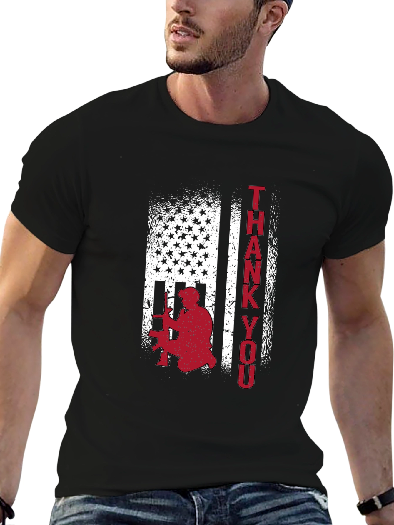 Patriotic Thank You Graphic T-Shirt