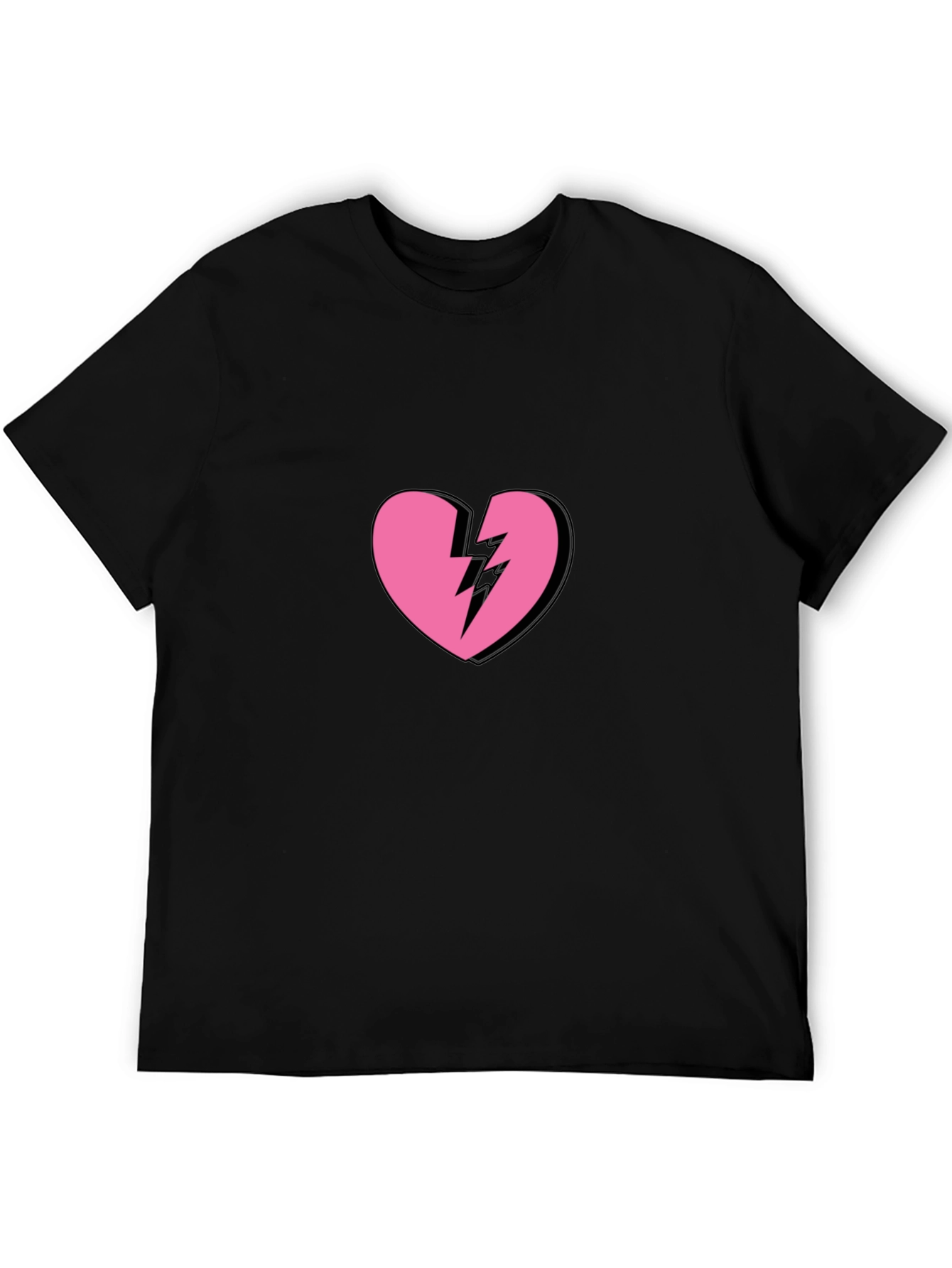 Broken Heart Graphic Tee - Trendy Black T-Shirt