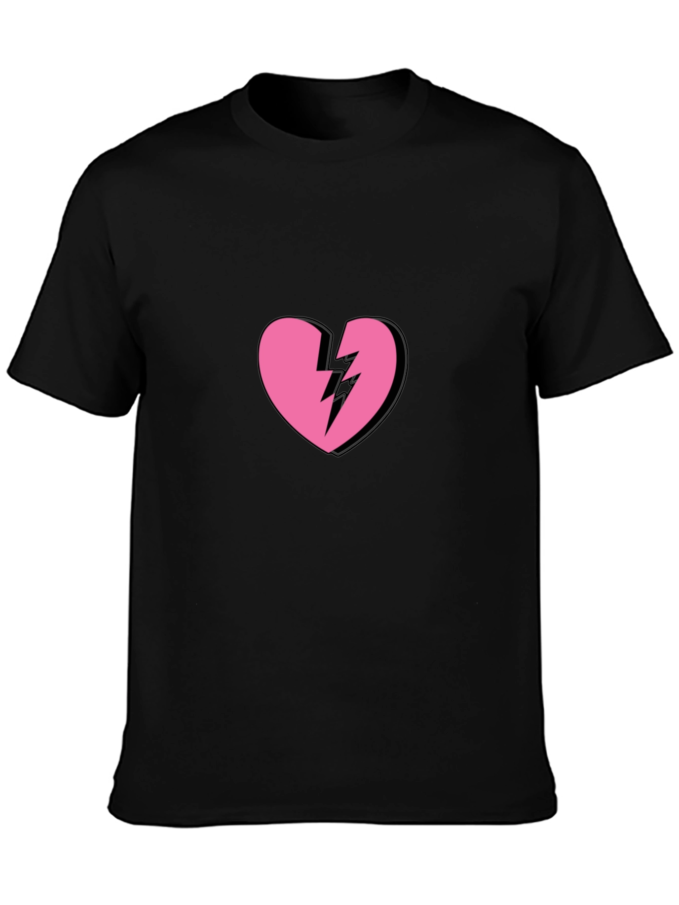 Broken Heart Graphic Tee - Trendy Black T-Shirt