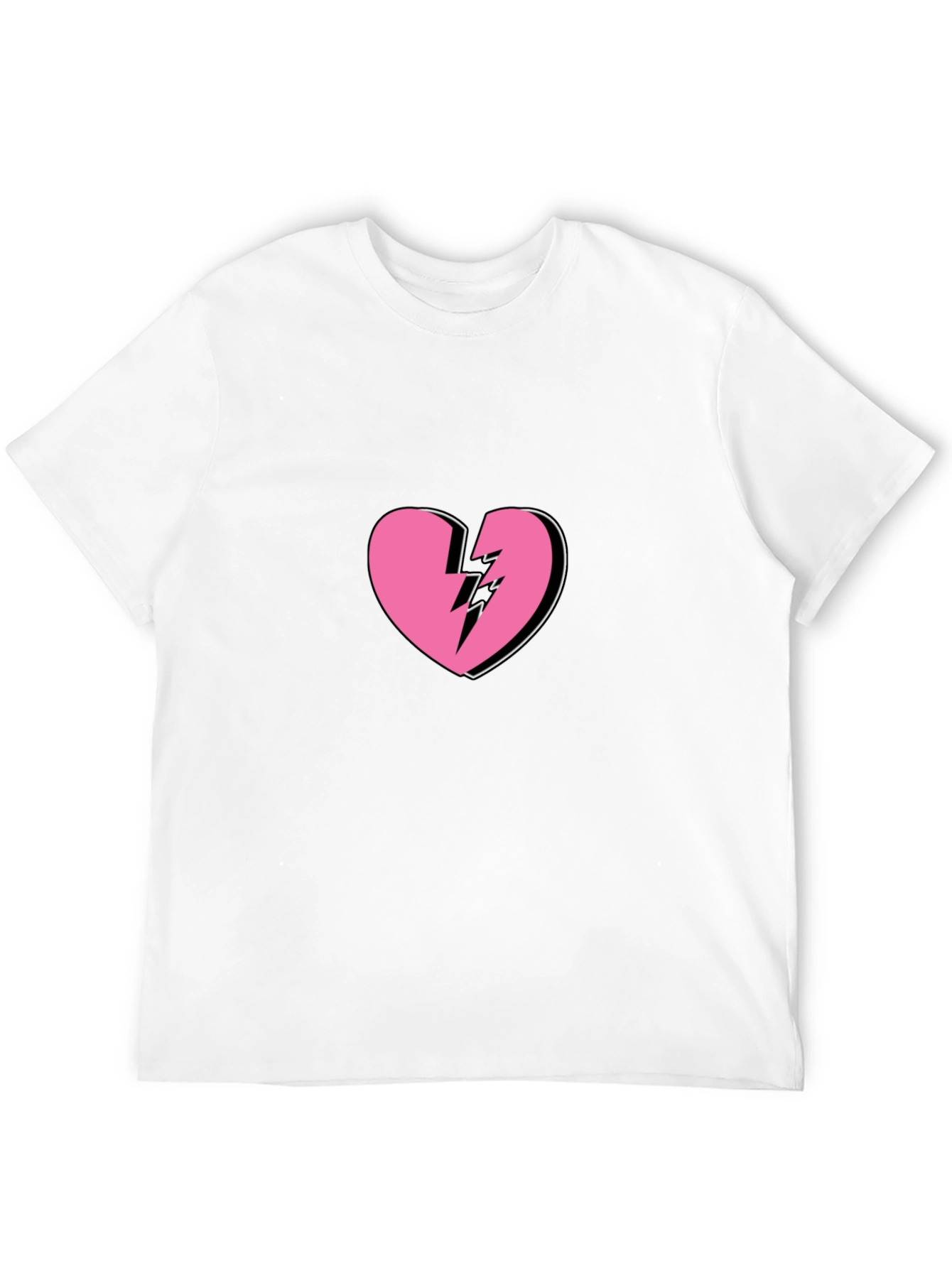 Broken Heart Graphic Tee - Trendy Black T-Shirt