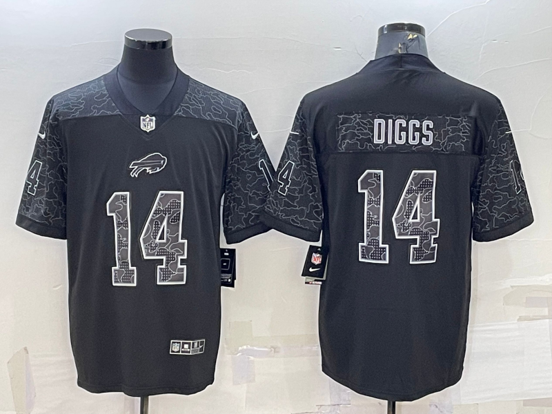 Men's Buffalo Bills Stefon Diggs #14 Black RFLCTV Limited Jerseys