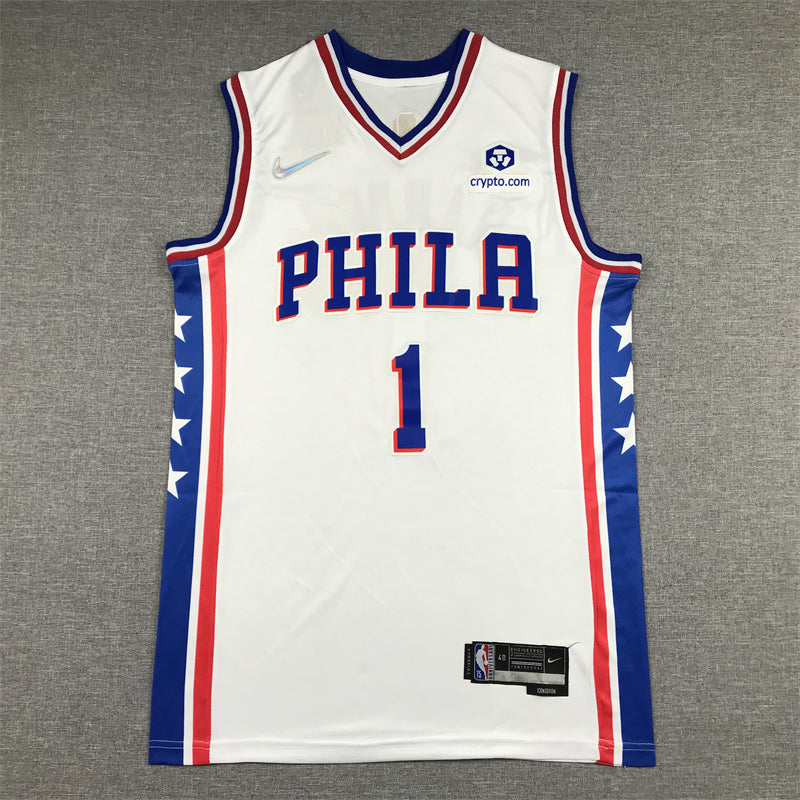 Men's Philadelphia 76ers James Harden #1 White 2022/23 Swingman Jerseys - Association Edition