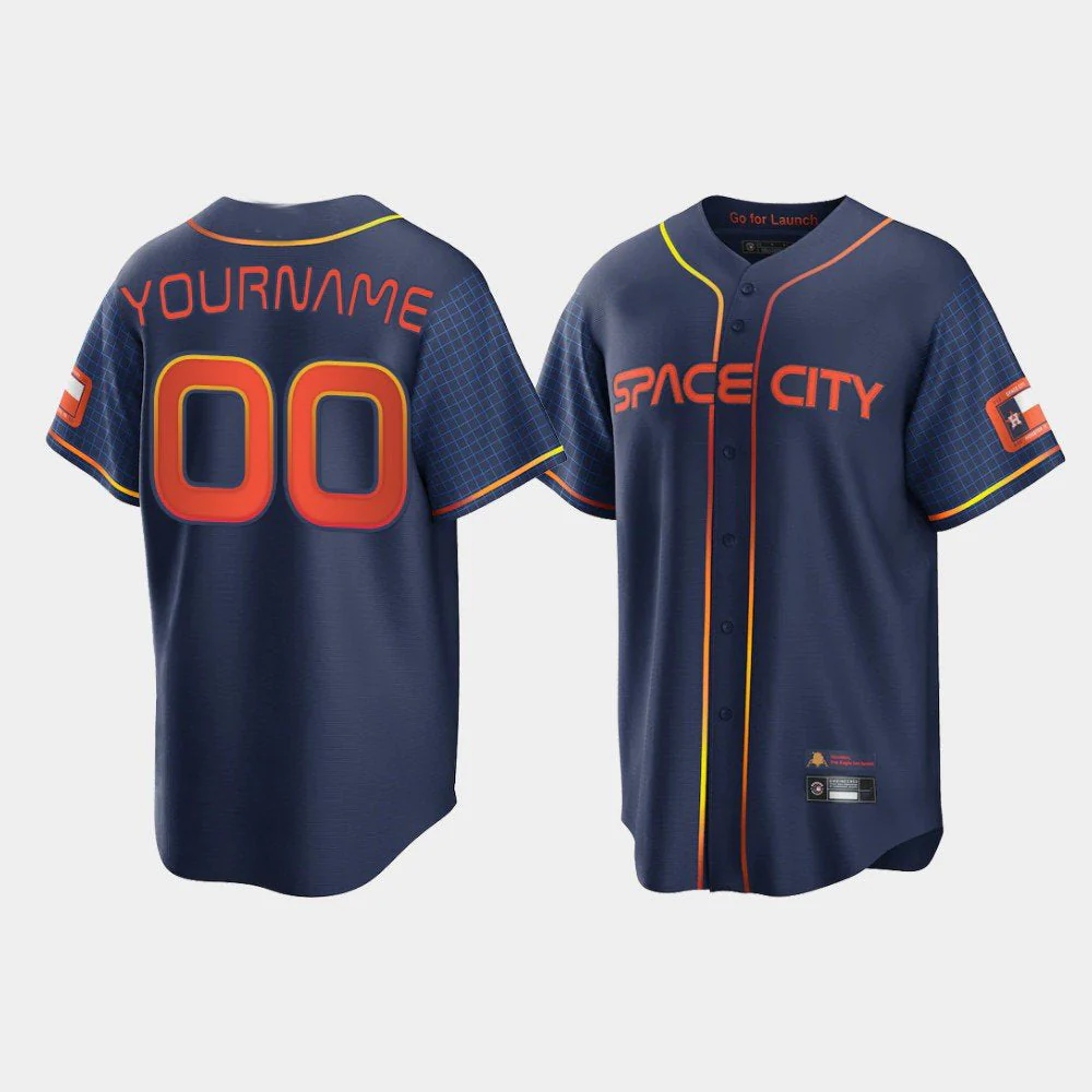 Men's Houston Astros Navy 2022 City Connect Replica Custom Jerseys