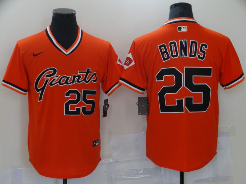 Men's San Francisco Giants Barry Bonds #25 Orange Replica Player Jerseys