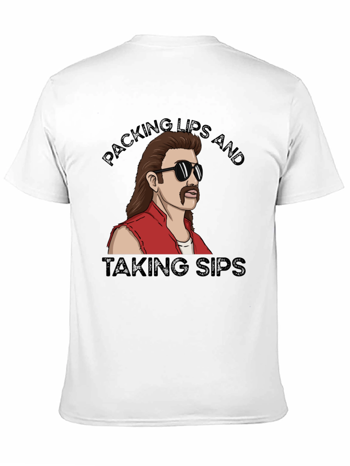 Packing Lips and Taking Sips Black T-Shirt
